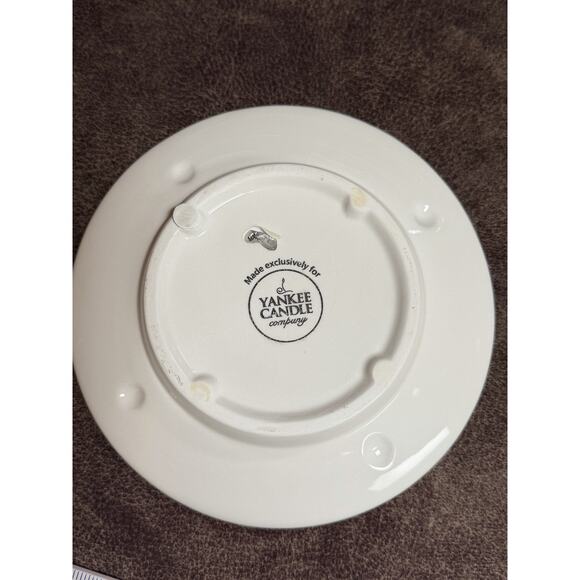 Yankee Candle Large Candle Jar PLATE with Stars & Bells, Christmas Holiday 7.25" - Picture 3 of 3